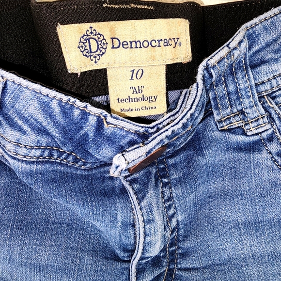 Democracy "Ab" Technology Freedom Ankle Skinny Jean Stretch Blue Denim Size 10 - Picture 3 of 4